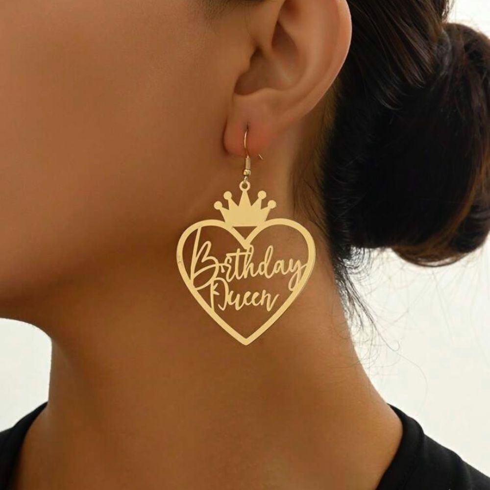3for$20 NEW PAIR Creative Hollow Out Metal English Alphabet Birthday Earrings
